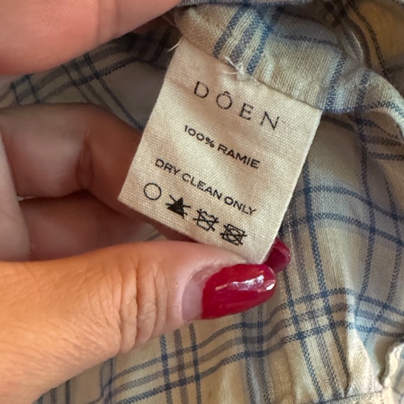 Doen Sparrow Top in Blue Meadowlark Plaid size Small - Picture 5 of 17